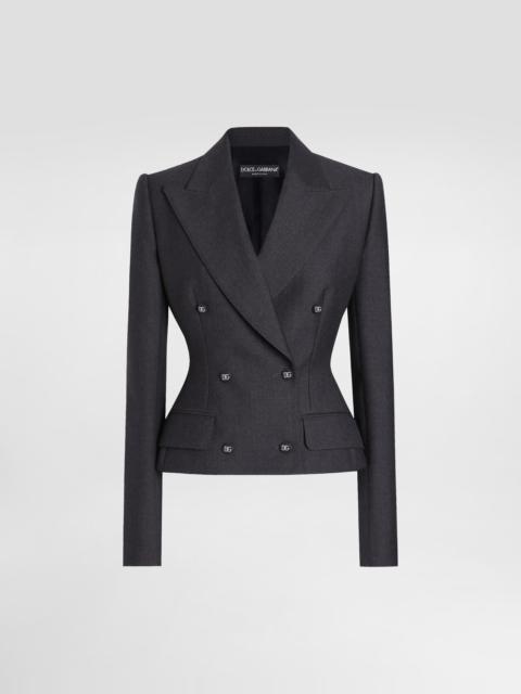 Dolce & Gabbana Short double-breasted wool crepe jacket