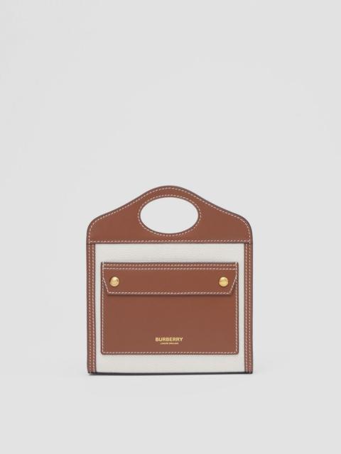 Burberry Micro Two-tone Canvas and Leather Pocket Bag
