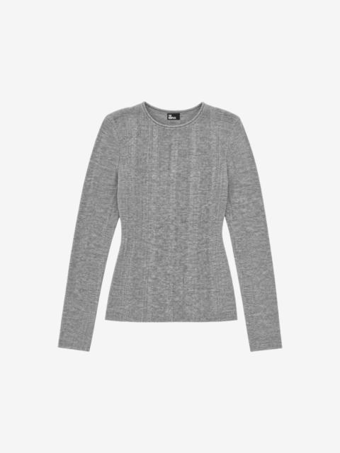 The Kooples CHARCOAL GREY WOOL BLEND TOP