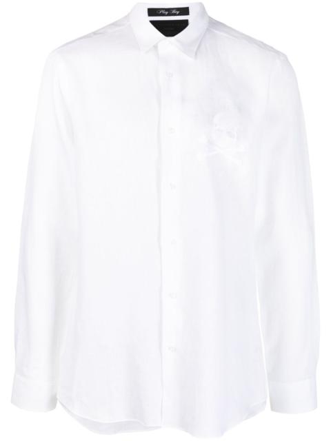 PHILIPP PLEIN long-sleeve linen shirt