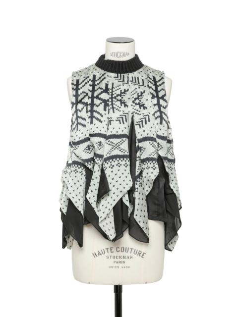 Pattern Knit Print Pullover