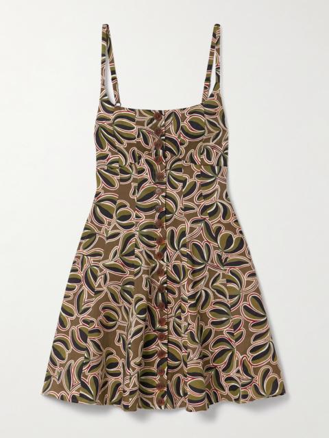 LA LIGNE Alba Printed Linen-blend Mini Dress