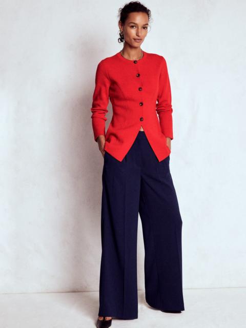 BODEN Joanna Fitted Knitted Jacket-Poppy Red