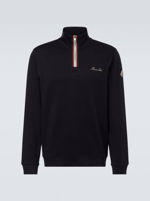 Moncler Cotton jersey half-zip sweatshirt