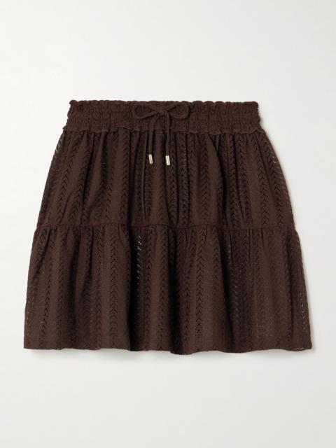 MELISSA ODABASH Dune Open-knit Mini Skirt