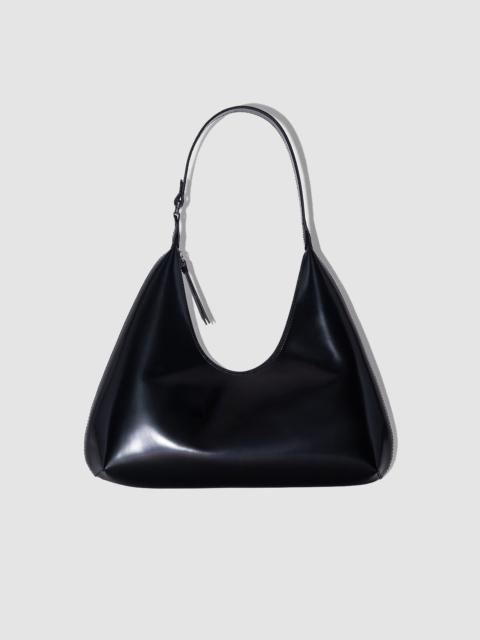 BY FAR Amber Black Semi Patent Leather Shoulder bag