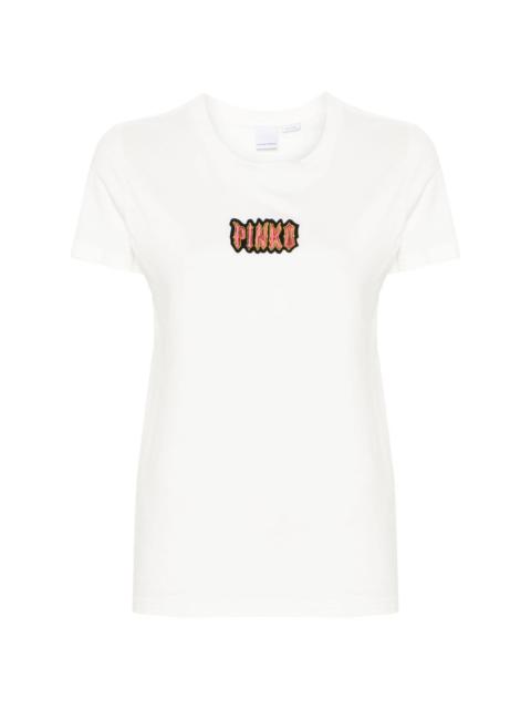 PINKO logo-embroidered T-shirt