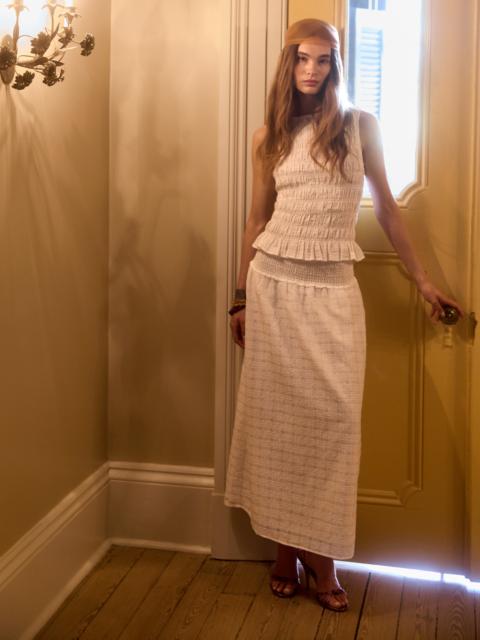 Hill House Home The Delphine Nap Skirt - White Crinkle Check
