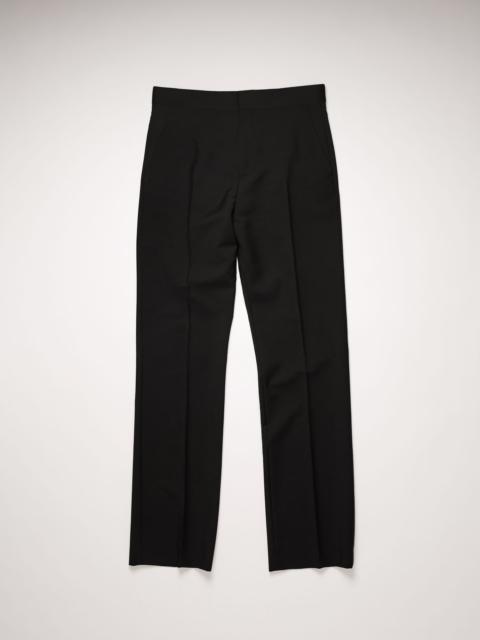 Satin-trimmed suit trousers black
