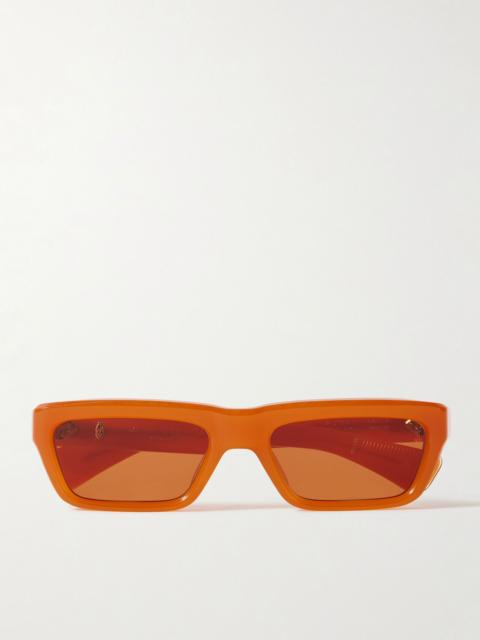 JACQUES MARIE MAGE Rush Rectangular-Frame Acetate Sunglasses Orange