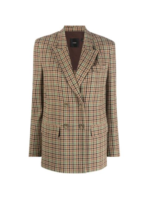 double-breasted checked blazer