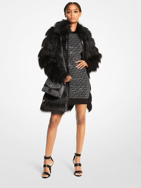 MICHAEL KORS Faux Fur Layered Coat
