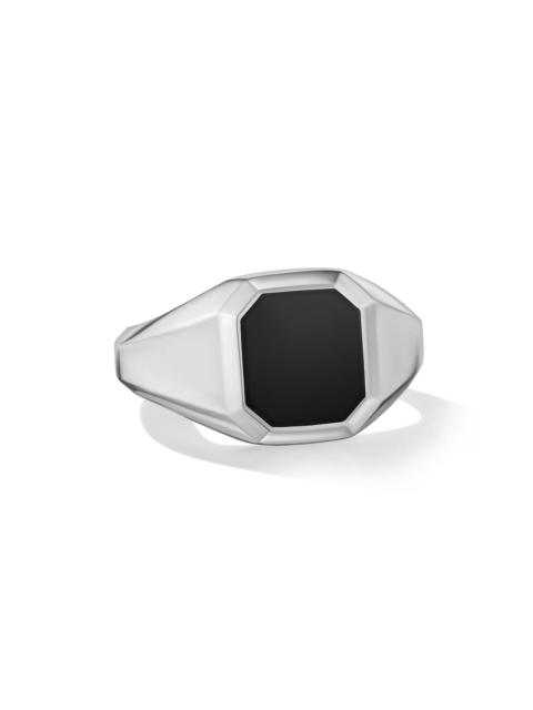 DAVID YURMAN Men's Streamline Signet Ring in Sterling Silver - Black Onyx