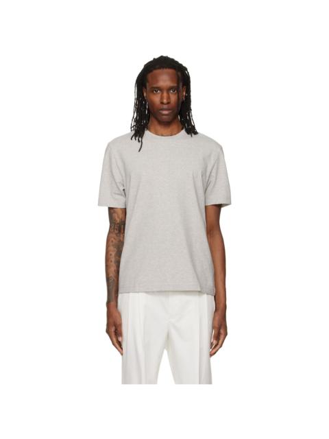 BOSS Gray Relaxed-Fit Layered Logo Print T-shirt