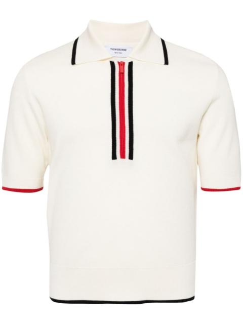 Thom Browne RWB stripe short sleeves Milano stitch polo