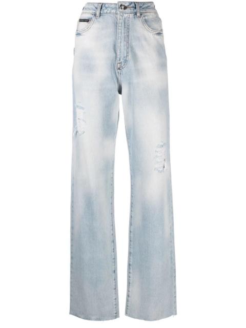 PHILIPP PLEIN Palazzo-cut high-waist jeans
