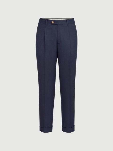 Brunello Cucinelli Virgin wool flannel trousers with pleat