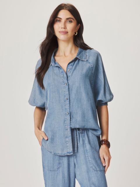 Splendid Talia Indigo Puff Sleeve Top