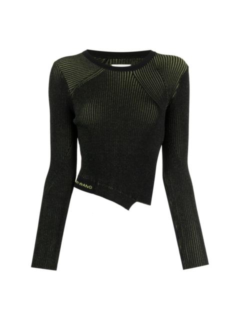 side-slit asymmetric knitted top