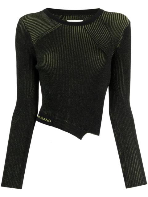 side-slit asymmetric knitted top