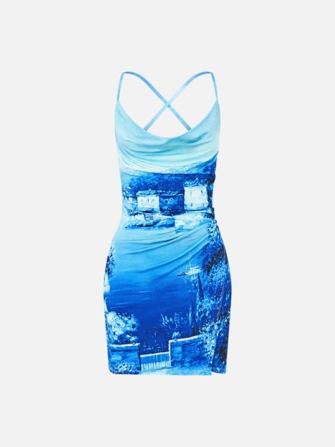CAMILLA DRAPE JERSEY MINI DRESS SWEET SACRÉ BLEU
