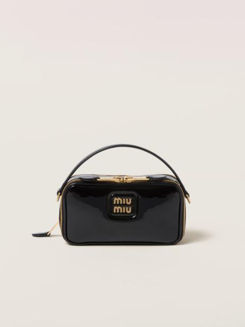 Leather and patent leather shoulder bag