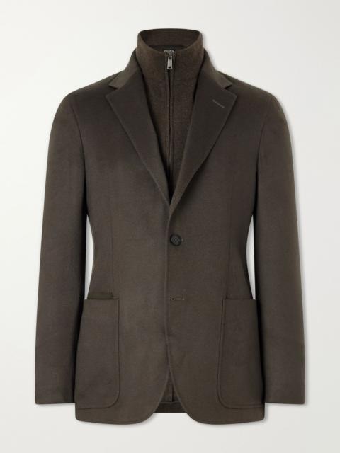 ZEGNA Oasi Cashmere Zip-Up Blazer Green
