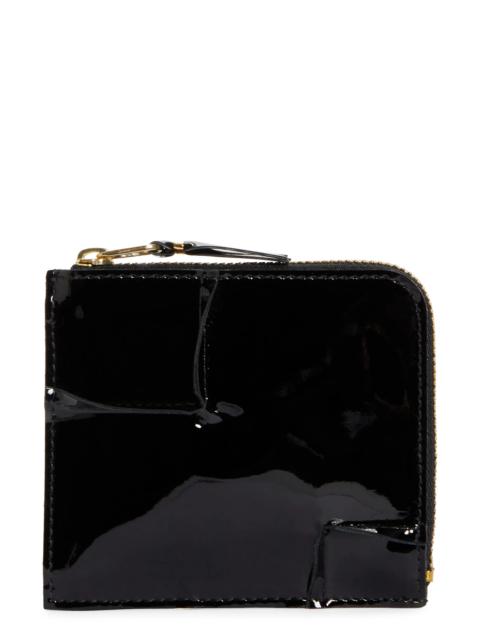 Patent Leather Half Zip Wallet