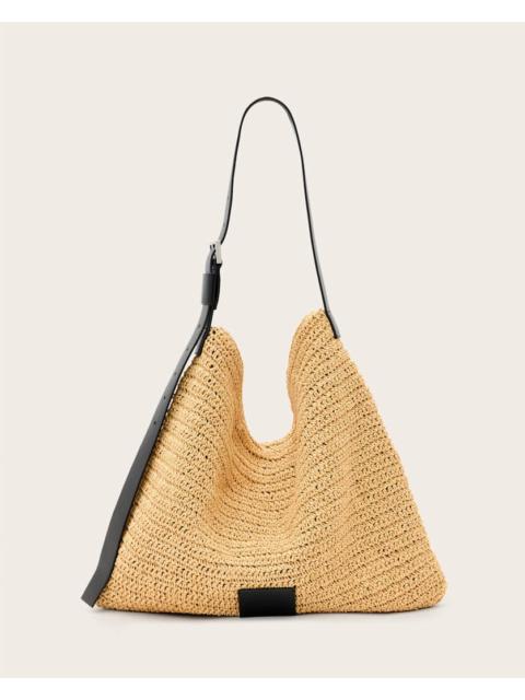 ALLSAINTS ASHA WOVEN STRAW HOBO SHOULDER BAG