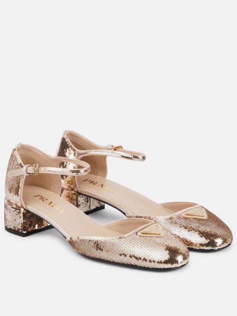 Prada Sequined Mary Jane pumps