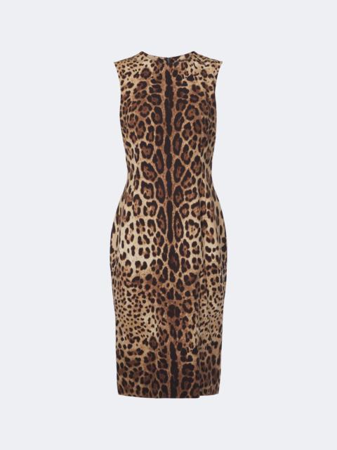 Dolce & Gabbana Leopard-print silk-blend charmeuse midi dress