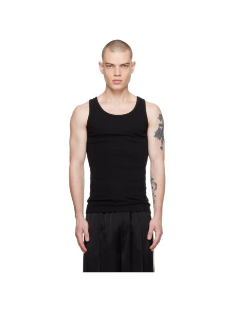 Black Creased Tank Top