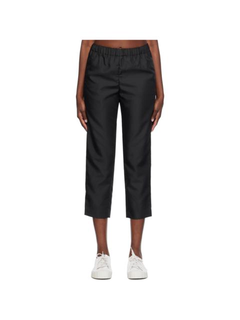Black Garment-Washed Trousers