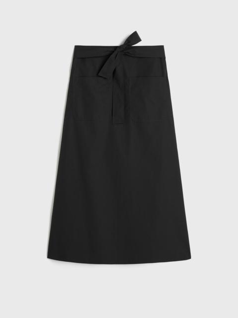 Tie-waist cotton skirt black