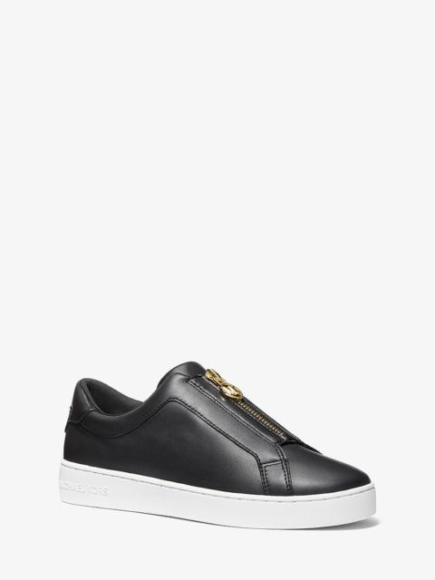 MICHAEL KORS Keaton Leather Zip-Up Sneaker