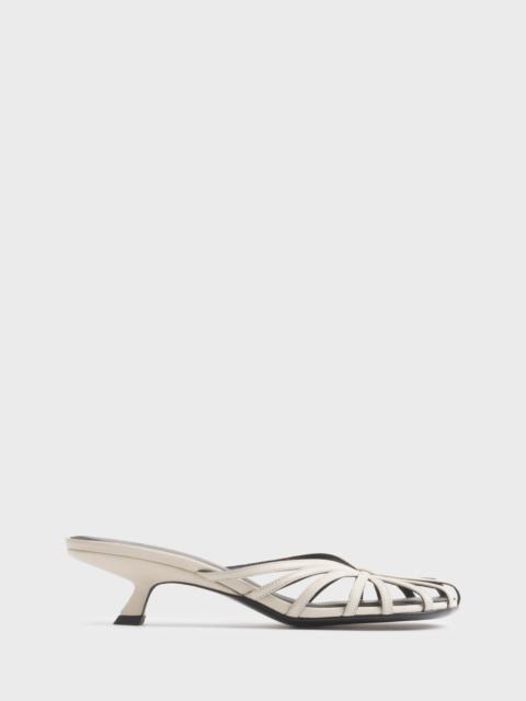 MUGLER White knotted strap mules 45