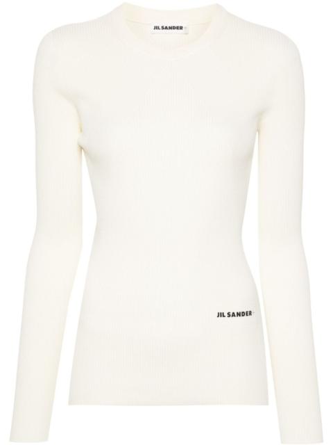 Jil Sander logo-print fitted jumper