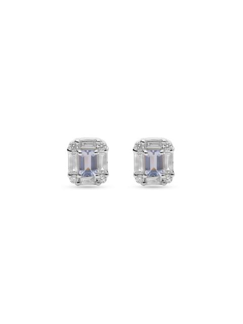 STONE AND STRAND Aquamarine Shield of Strength Earrings