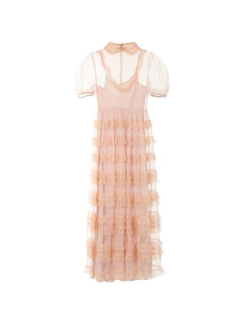 REDValentino point d'esprit ruffled dress