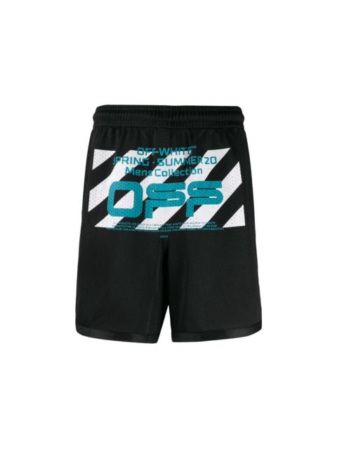 Off-White OFF-WHITE Wavy Line Mesh Shorts Black/Multicolor