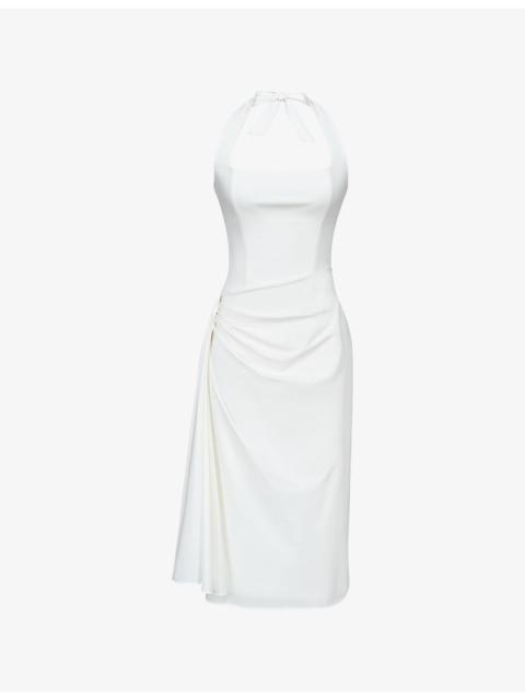 House of CB Tallulah Halterneck Cotton Midi Dress