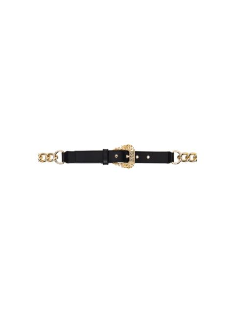 VERSACE JEANS COUTURE Black & Gold Chain Belt