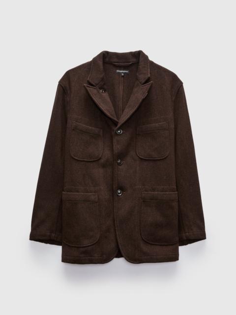 Engineered Garments Bedford Jacket in Dark Brown Wool Poly Heavy Tweed
