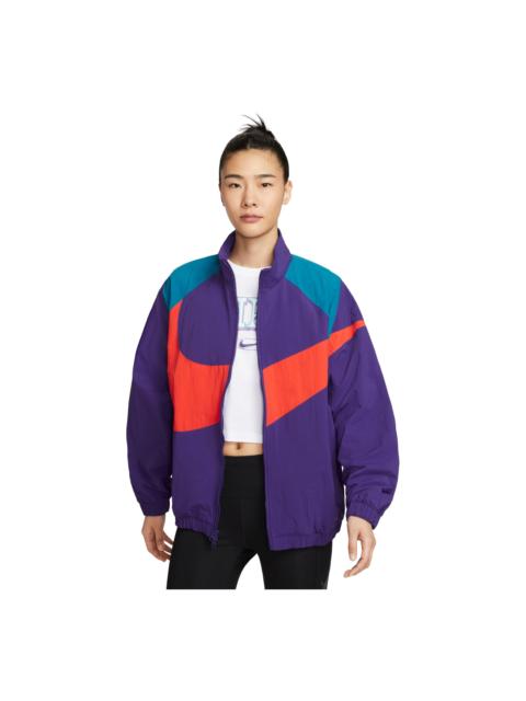 Nike (WMNS) Nike Oversized Woven Jacket 'Court Purple Green Abyss Picante Red' HV4108-547