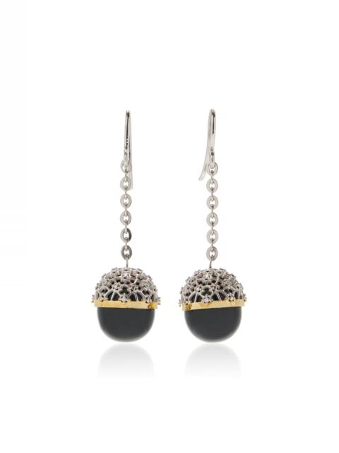 TOTEME Sterling Silver Diamond Drop Earrings black