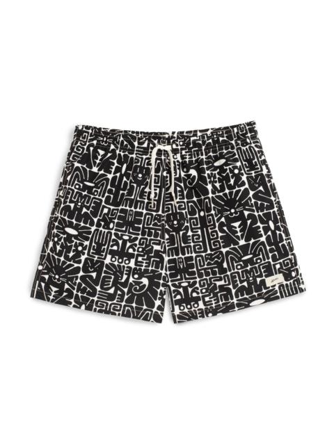 Bather Black Wild Glyph Swim Trunk