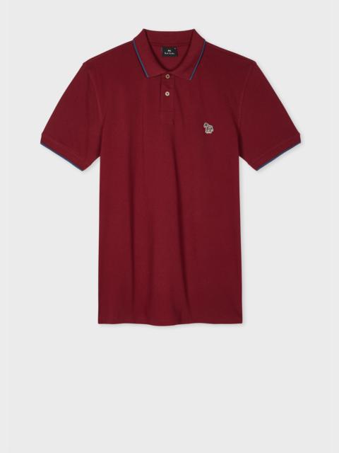 Paul Smith Slim-Fit Burgundy Zebra Logo Polo Shirt With Contrast Tipping