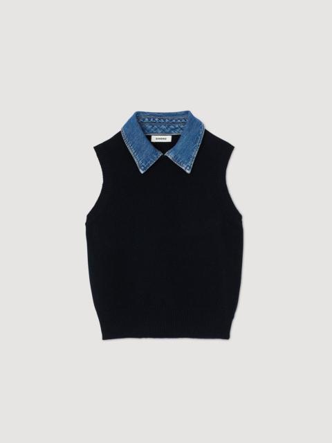 Sandro SWEATER WITH REMOVABLE COLLAR