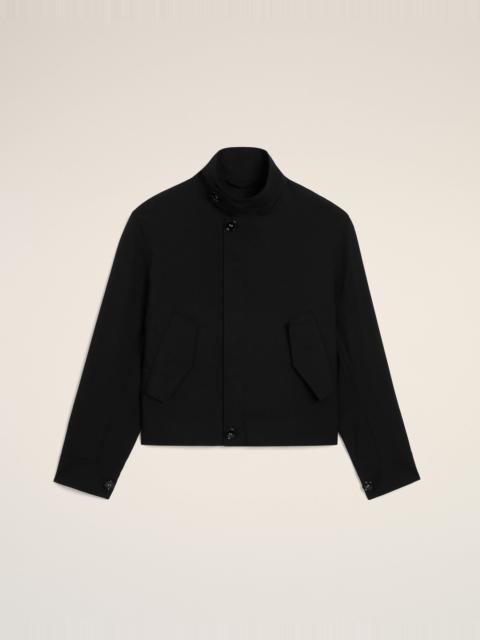 BLACK NEW WOOL HARRINGTON JACKET