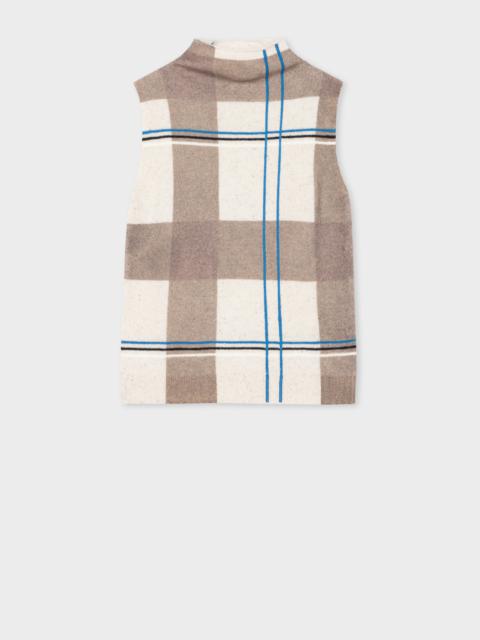 Paul Smith Intarsia Check Funnel Neck Top